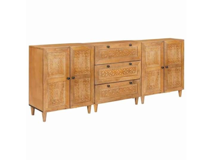 Heofavd Sideboard 3er Set 180x33x75cm Massivholz Mangoholz Braun