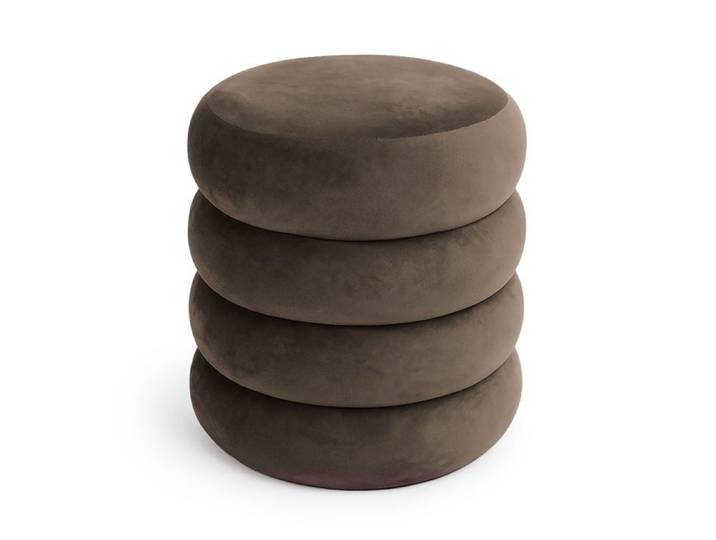 Tabouret en velours avec rangement 42 cm SNUGGO Marron