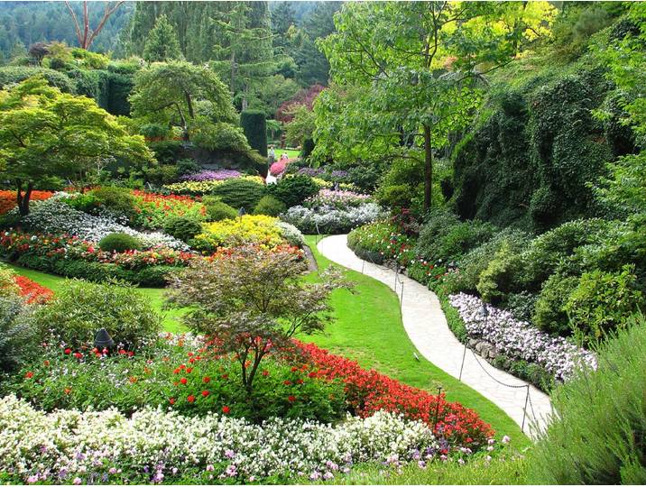 Fototapete PAPERMOON Butchart Gardens , bunt, B:2,5m L:1,86m, Vlies, Tapeten, Fototapete