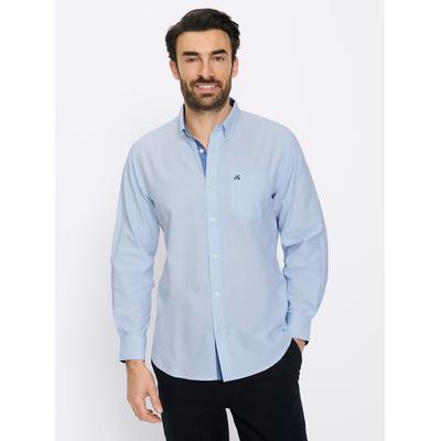 Langarmhemd MARCO DONATI, Herren, Gr. 45/46, Normalgrößen, blau (hellblau, meliert), 100% Baumwolle, meliert, körpernah, Hemden