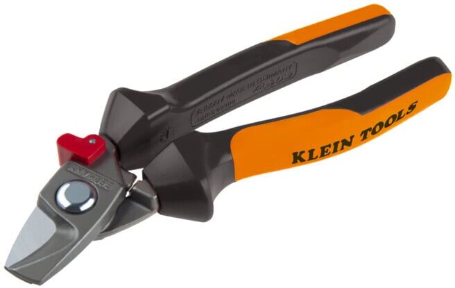 Klein Tools Ciseaux à câble VDE 180 mm avec ressort et fermeture (630180EINS)