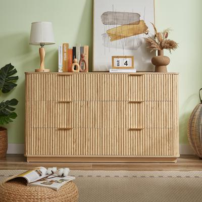 Ostweer Chest of Drawers Wood Drawer Organizer TV Stand for Bedroom Hallway, Oak File Cabinet Accent Cabinet