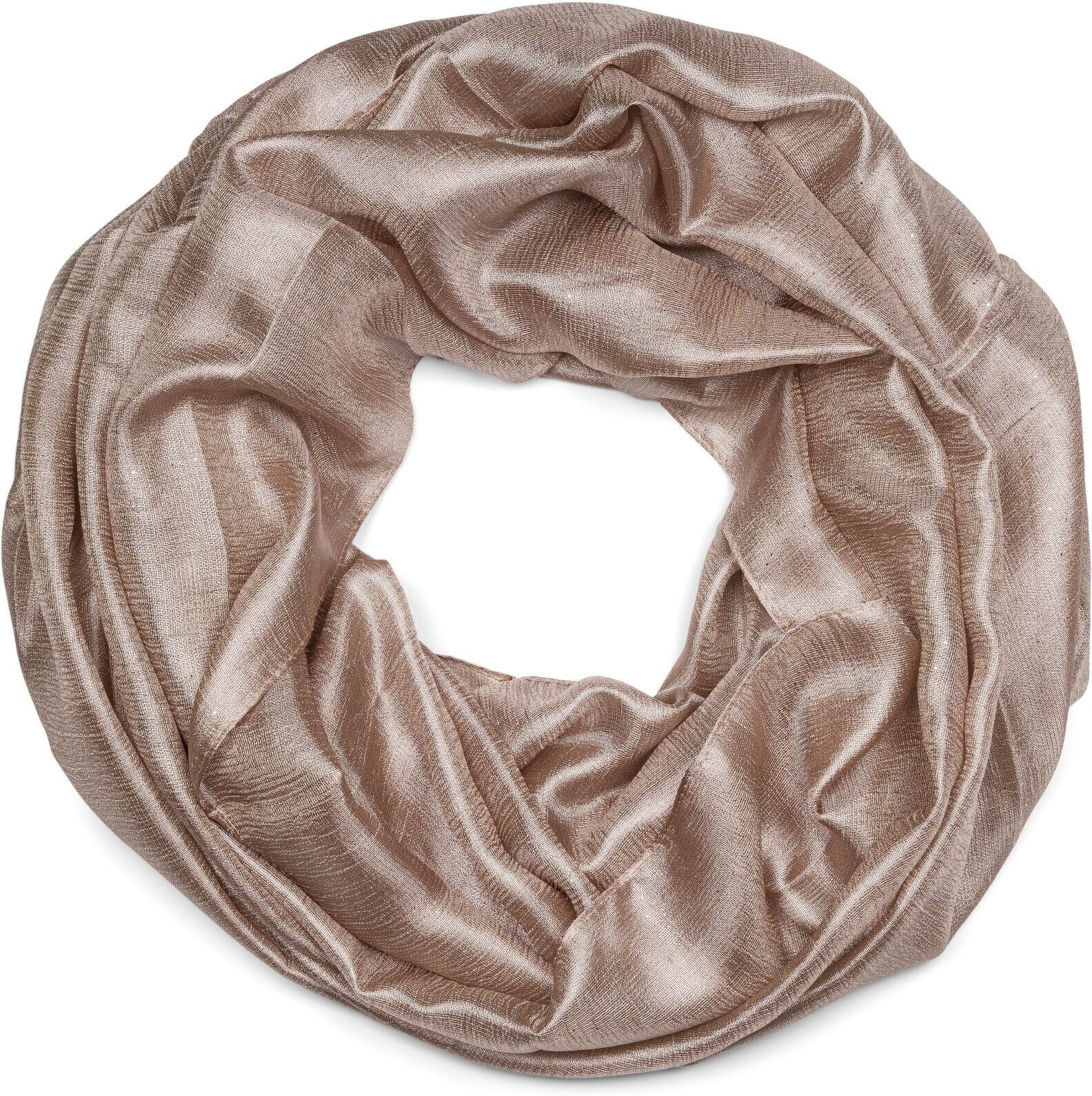 Loop STYLEBREAKER "Seidiger Einfarbiger Loop Glitzer", Damen, grün (khaki), Obermaterial: 100% Viskose CV., Modisch, Modetücher Loop