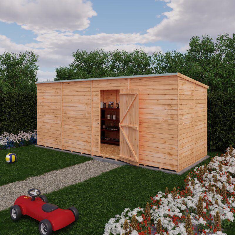 16x6 Shire Value Windowless Overlap Pent Shed