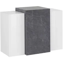 Dmora Hängeschrank Michael, Mehrzweck-Kleiderschrank, Wandschrank, 100 % Made in Italy, cm 90x38h66, Hochglanzweiß und Schiefer
