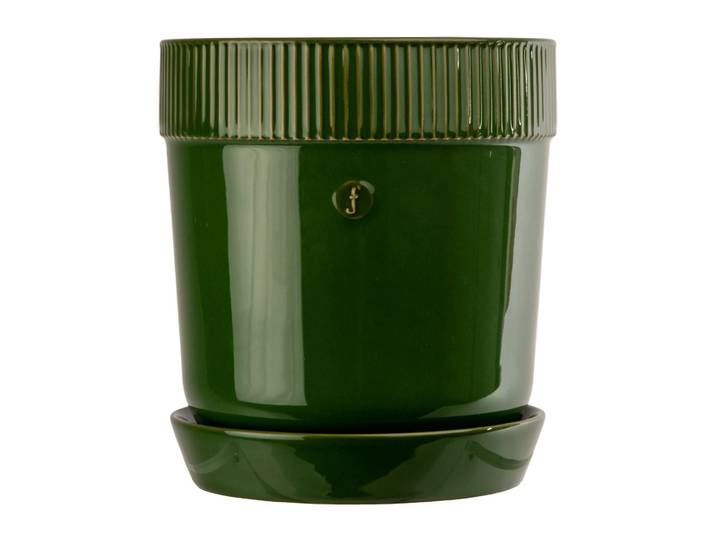 Sagaform Cache-pot Elise avec soucoupe Ø17 cm Vert