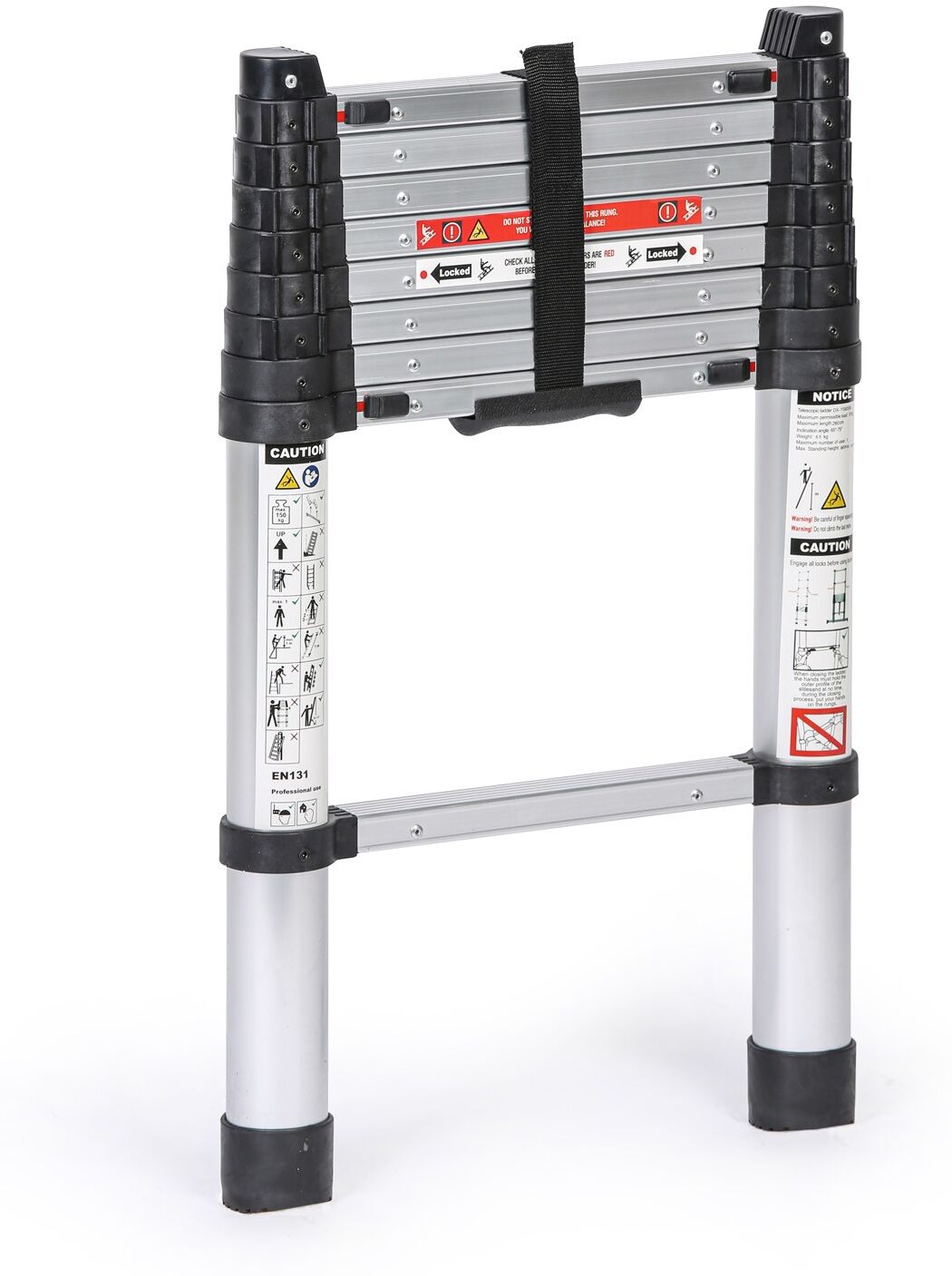 B2B Partner Aluminium-Teleskopleiter PROFI, 2,6 m, 9 Sprossen