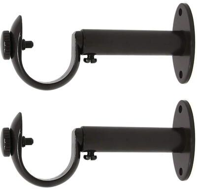 Urbanest et of 2 Adjustable Solid Zinc Curtain Rod Bracket Wall Holder, Fits 1-inch Diameter Rod