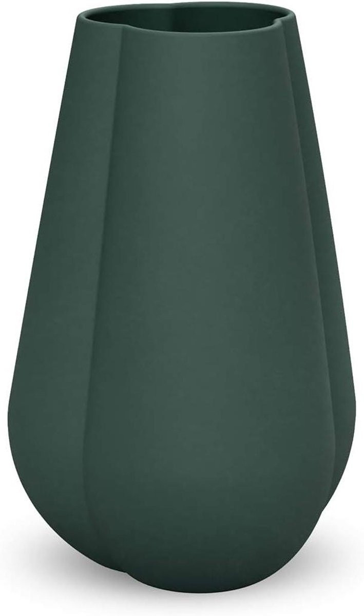 Handgeschilderde Keramieken Vaas - Decoratieve Pot voor Woonkamerdecoratie - Donkergroen - Diameter: 17 cm