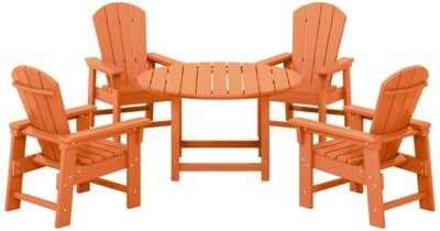 Polytrends Laguna Kids Adirondack 5-Piece Round Table Dining Set