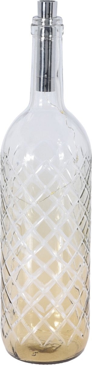 Glazen fles met 10x gele LED-verlichting