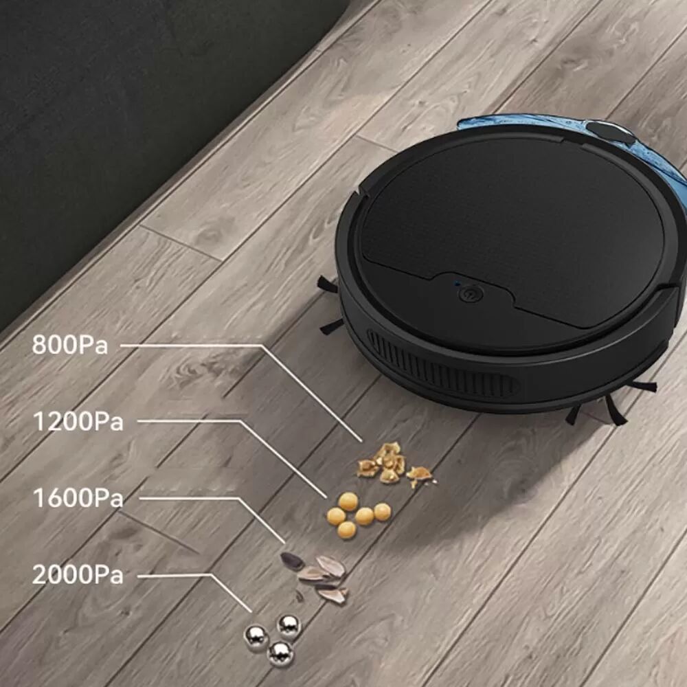 INF Smarter Roboterstaubsauger mit großem Wassertank und App-Steuerung Schwarz