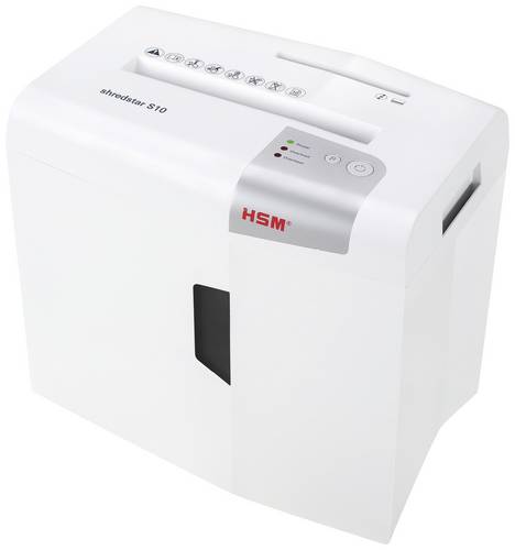 HSM shredstar S10 Aktenvernichter 10 Blatt Streifenschnitt 6mm P-2 18l Vernichtet auch Büroklammern, CDs, DVDs, Heftklammern