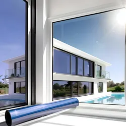 Spiegelfolie / Sonnenschutzfolie - Blau / 75x200 cm / Statisch haftend (Innen)