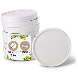 BIOZOYG Pappdeckel Eisbecher 1000 Stück Ø 92 mm Weiß  Deckel für Eisbecher Beschichtet Einweg  Kartondeckel Einwegdeckel Pappbecher to go Takeaway