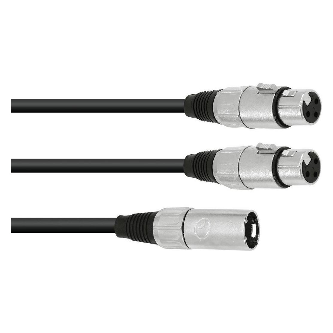 Omnitronic Adapterkabel XLR(M)/2xXLR(F) 0,5m sw (0.50 m, XLR Kabel) (30225207)