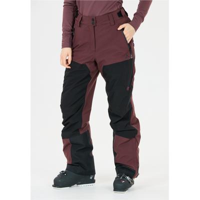 Skihose WHISTLER "Kingland", Damen, Gr. 40, EURO-Größen, braun (bordeaux, schwarz), 100% Polyester, unifarben, lang, Hosen Skihose, mit wasserdichter Funktion