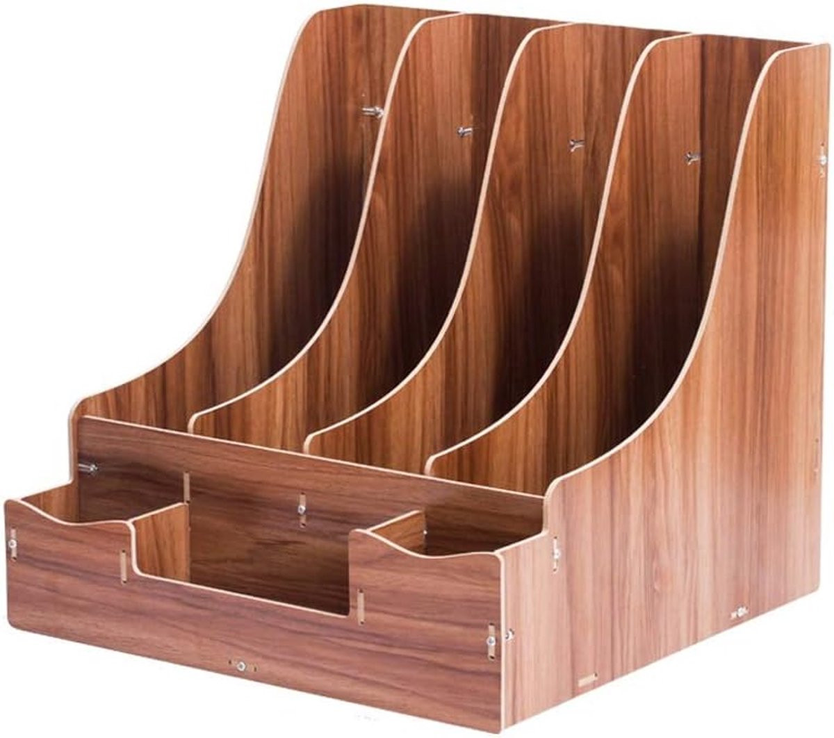 Tijdschrift Houder en Archief Organizer met Penhouder voor Bureau Organisatie - Houtkleur