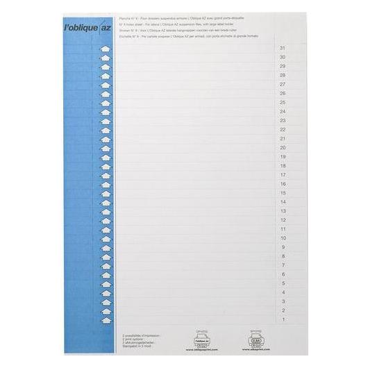 Hamelin ELBA Hängeregistraturenschilder Papier Blau 0,9 x 15,6 cm (100330209)