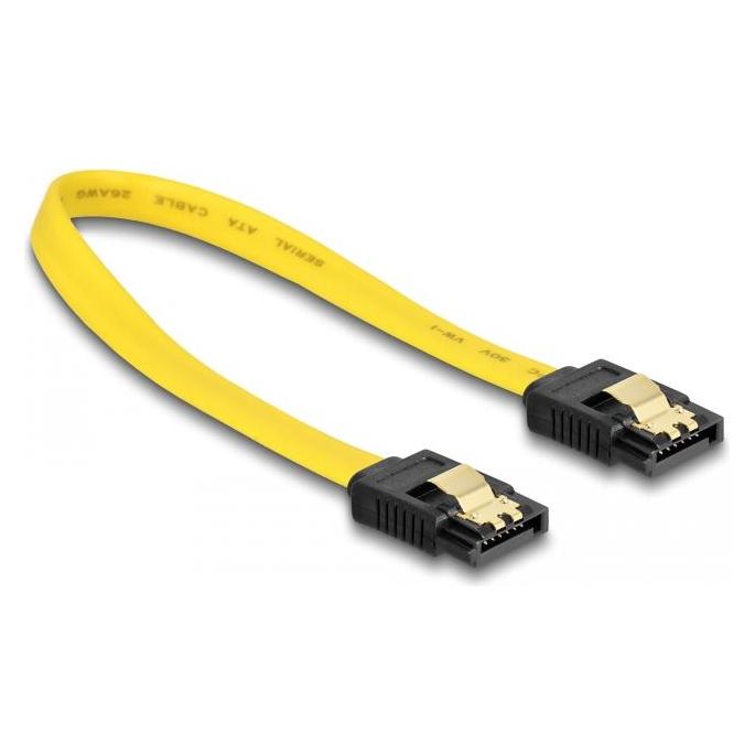 Delock SATA-3 Kabel: 20cm, Metall Clip,gelb (20 cm, SATA III) (82808)