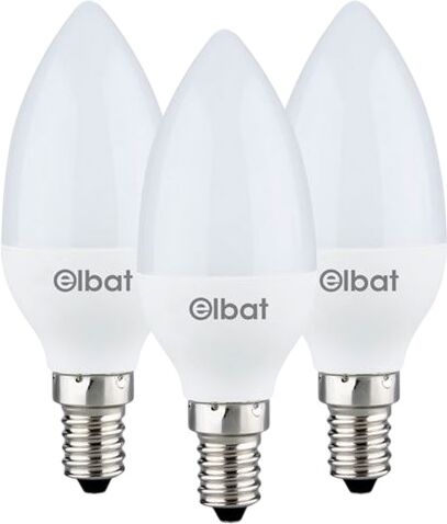 Pack 3x Lâmpadas LED E14 C37 6W 6000K 500Lm - ELBAT