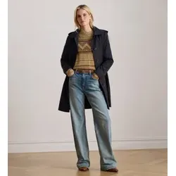 Lauren Ralph Lauren für Damen. 297967121005 Schottischer Mantel aus Baumwollmischung marineblau (M), Lässig, Baumwolle