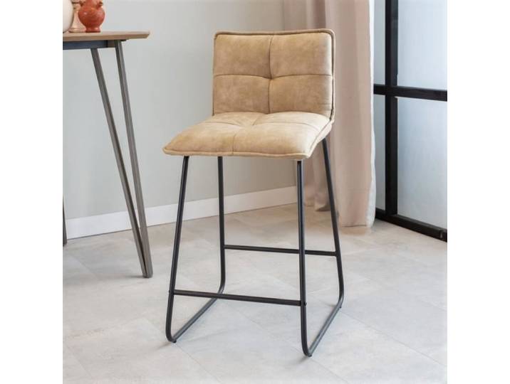 Tabouret de Bar - DIMEHOUSE - Jelle - Beige - Métal - Style Industriel