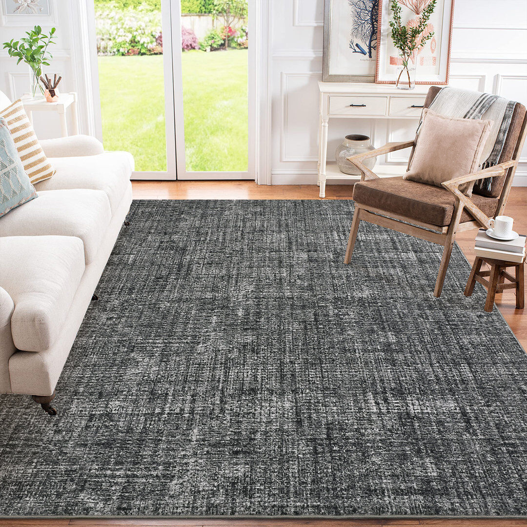 Metro Machine Printed Area Rug Blue Rectangle 200 x 290 cm