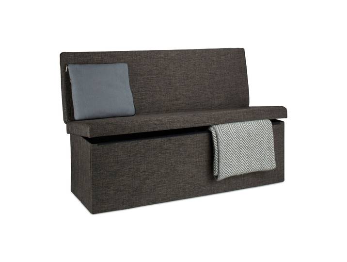 Faltbarer Sitzhocker mit Lehne XL Dunkelbraun