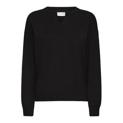 Strickpullover PULZ JEANS "Damen Strickpullover PZSARA", Damen, Gr. XXL, schwarz (schwarz beauty), Obermaterial: 80% Viskose LENZING ECOVERO CV LenzEcov. 20% Polyester PES., Pullover Strickpullover