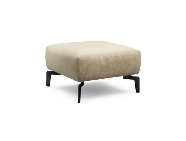 Sensoo Hocker Cosy, Sand, Metall, 70x70x46 cm, Stoffauswahl, Wohnzimmer, Hocker, Sitzhocker