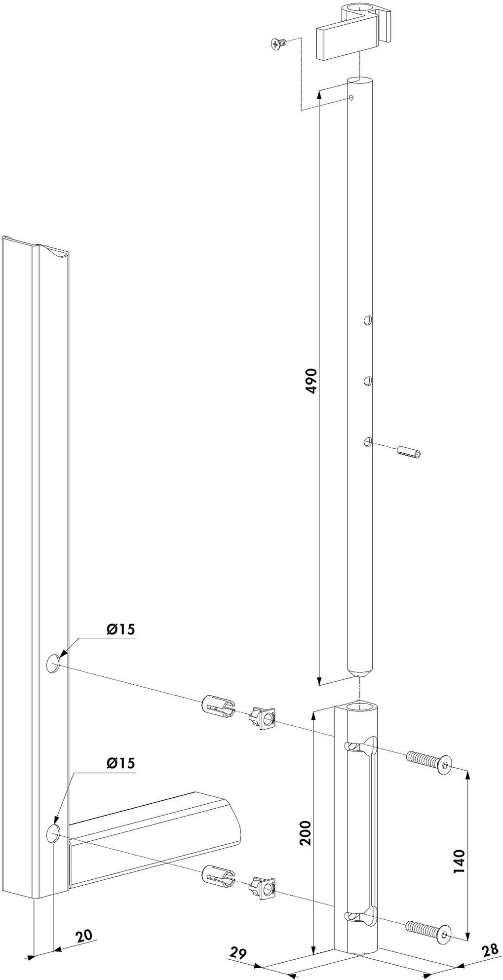 Verrou de sol en applique aluminium Quick-Fix LOCINOX P00007821
