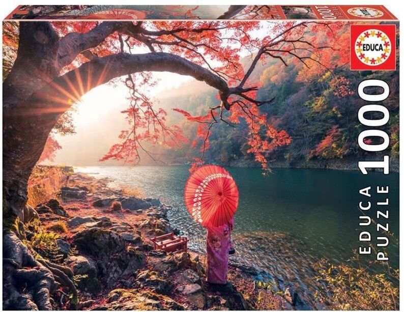 Puzzle 1000 pcs Lever de soleil sur le fleuve Katsura, Japon - Educa