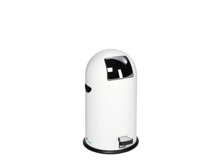 PROREGAL Klassischer Abfallsammler mit Fußpedal 33 Liter, HxBxT 69x42,5x42,5cm Verzinkter Stahl Weiß Mülleimer Abfalleimer