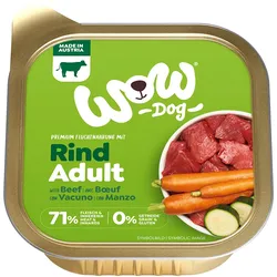 WOW Adult 150g Hundenassfutter Sparpaket 22 x 150 Gramm Rind mit Karotten