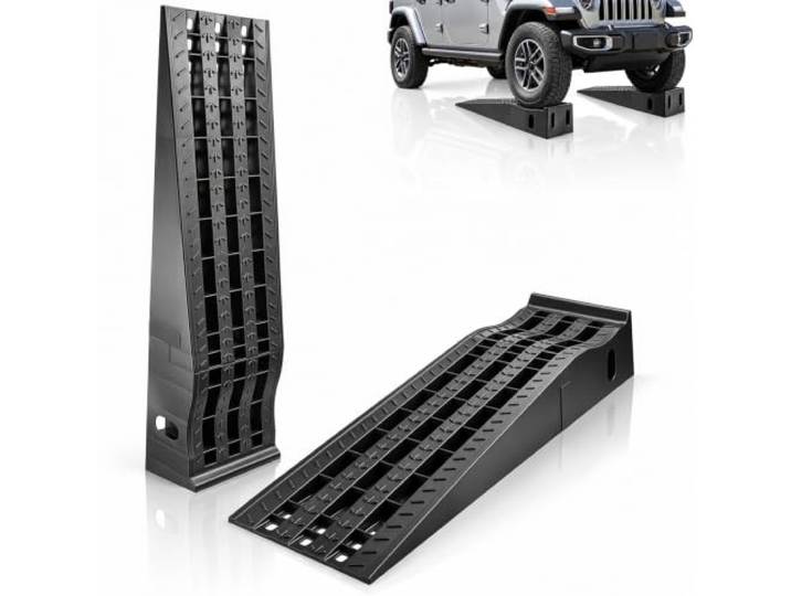 VEVOR Rampe de Voiture\, 2 PCs\, Rampe d'accès Portable à Profil Haut pour Voiture\, capacité de 5897 kg\, Hauteur de Levage de 160 mm\, pour vidange\, Inspection et réparation de camions et SUV\, Noir