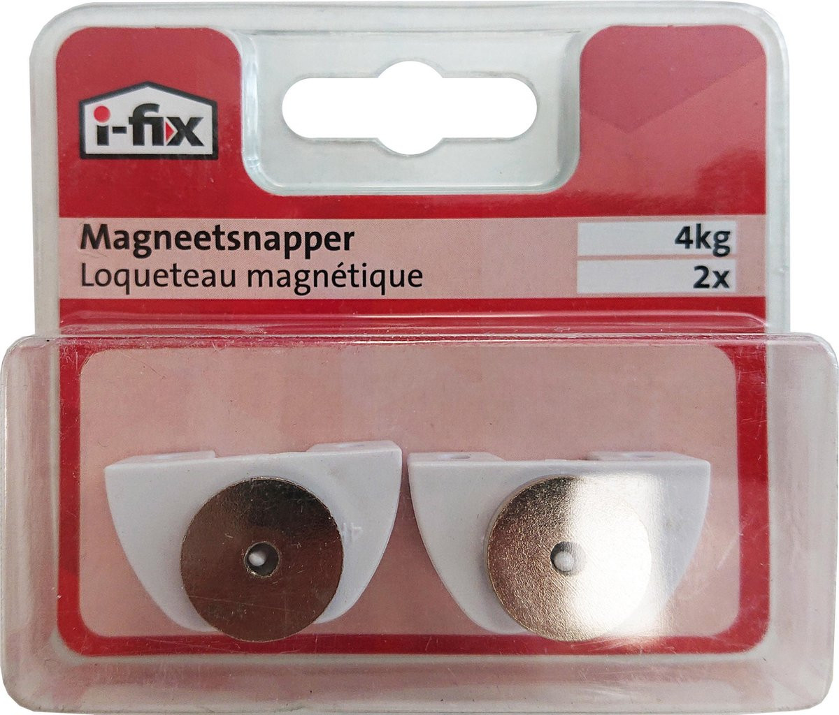 I-FIX magneetsnapper 4 kg, 2 stuks, wit