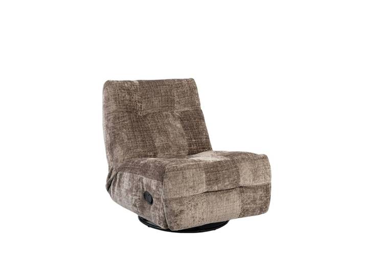 Fauteuil relax inclinable, tissu chenille marron