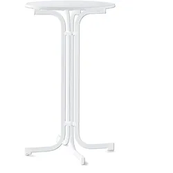 sieger Gartentisch klappbar Bistro Ø 70 cm Stahl Weiß