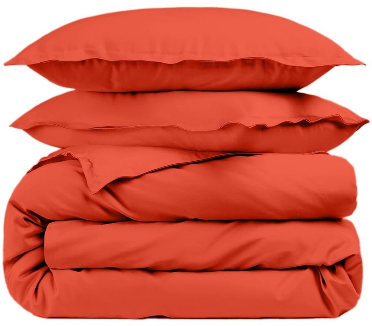 Omgoods Katoenen Duvet Cover Percale 260 x 240 cm - Terracotta