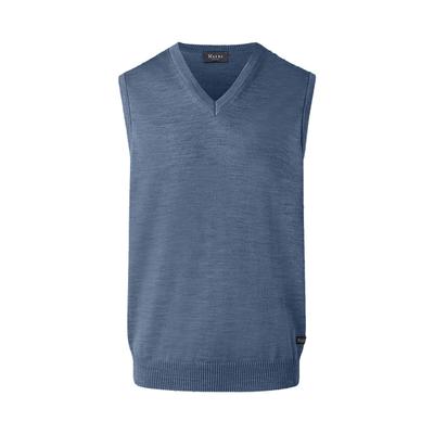 Pullunder MAERZ MUENCHEN "Maerz Muenchen 460000 Strickpullunder Herren Bekleidung", Herren, Gr. 54, blau, 100% Wolle, V-Ausschnitt, Pullover Pullunder