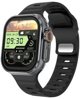 CaseAndConnect IW9 Ultra AMOLED Bluetooth Calling Smartwatch With Health Monitoring And NFC tarnish Black