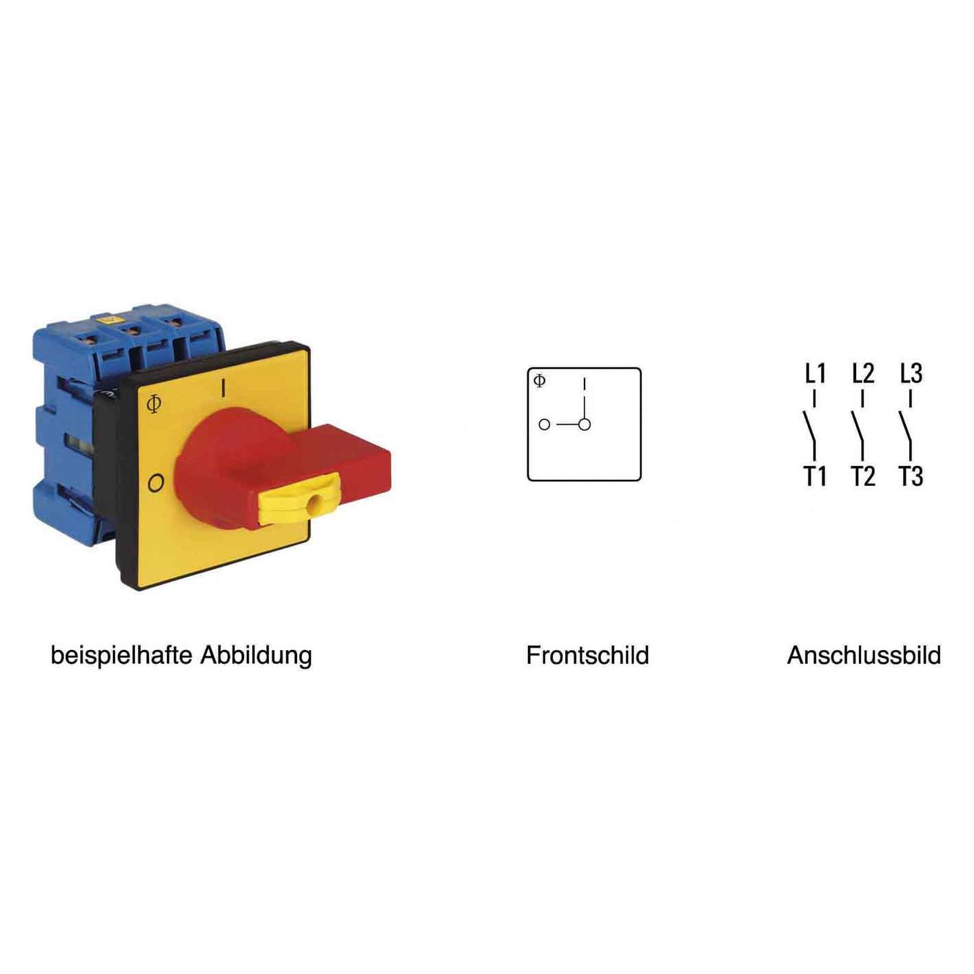 Kraus & Naimer GmbH Hauptschalter Not-Aus 63A 22KW 3pol. KG64B T203/04 (KG64B T203/04 E)