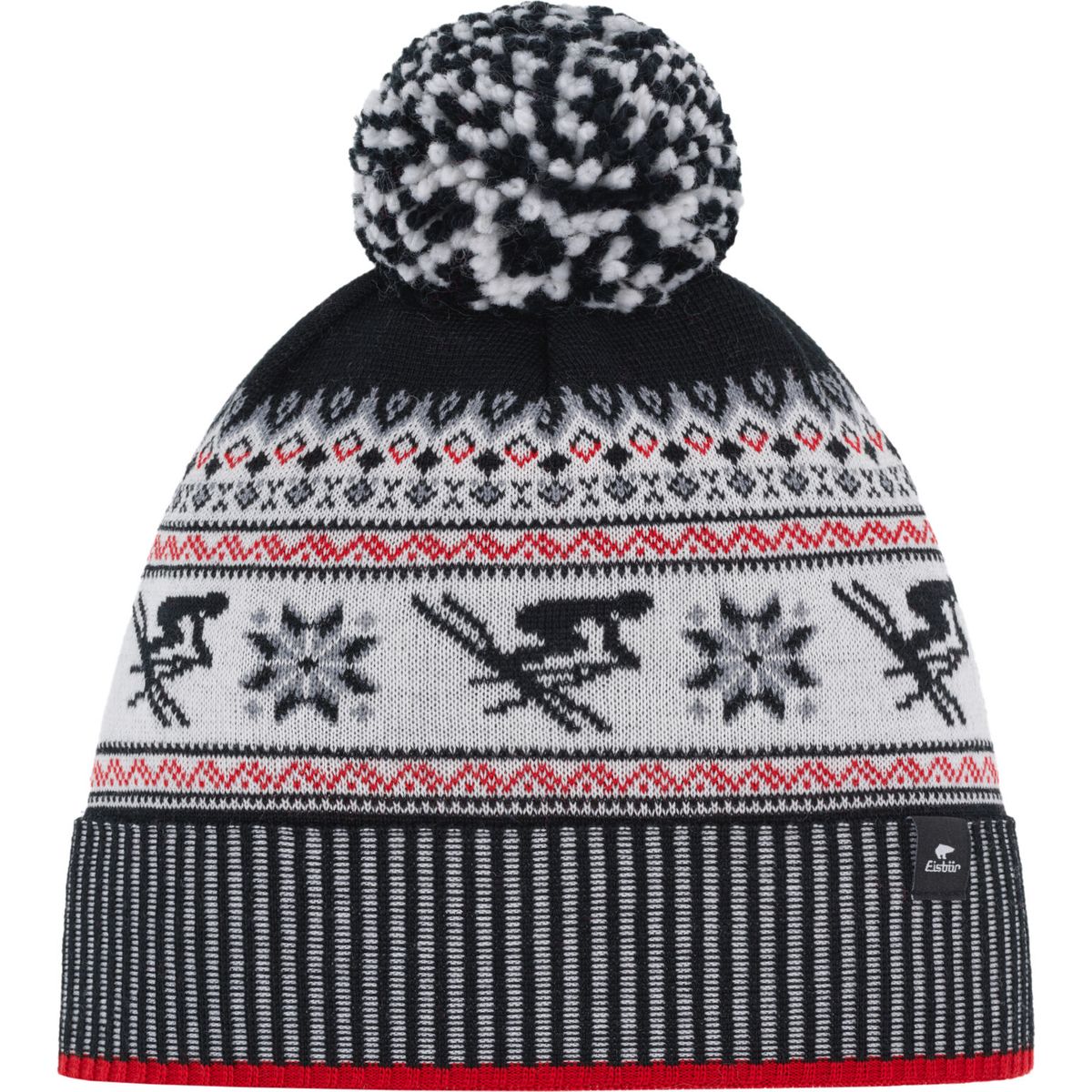 Eisbär Retroski Pompon Mütze ketchup-schwarz-white-graumele (009) 31016-009