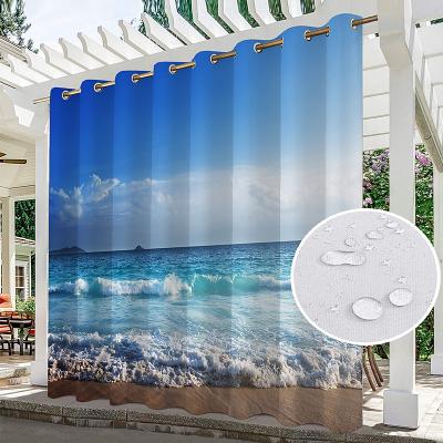 LightInthebox Waterproof Indoor Outdoor Curtains Sunflowers for Wedding Patio Thick Privacy Grommet Curtains for Wedding Bedroom, Living Room, Porch, Pergola, Cabana