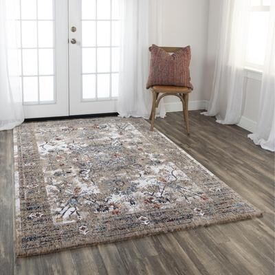 Alora Decor Sanction Ivory, Beige, Black, Blue, Wine, and Gold Vintage Rug