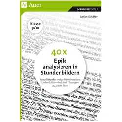 40 x Epik analysieren in Stundenbildern 9-10, Schulbücher von Stefan Schäfer