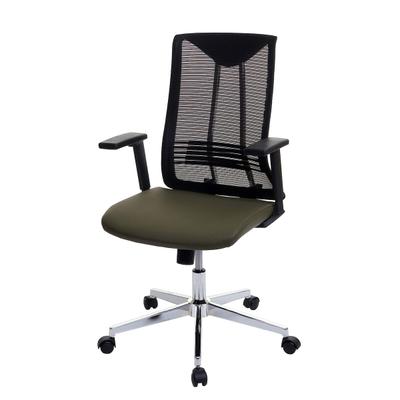 Décoshop26 - Ergonomischer Drehbürostuhl mit olivgrünen Armlehnen aus Netzgewebe 04_0001886