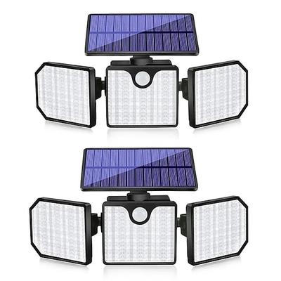 LED Außenwandleuchte Solarlampen Solar-Flutlichter 230 LEDs LED-Solar-Bewegungsmelder-Licht 3 verstellbare Köpfe wasserdichte Sicherheit im Freien