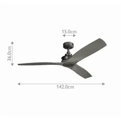 Ried - 56in / 142cm Fan - Anvil Iron